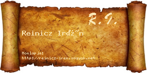 Reinicz Irén névjegykártya